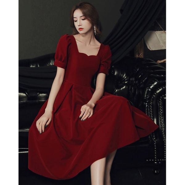 ethnic clothing burgundy velour bride wedding dress slim a-line evening elegant prom gown temperament banquet formal s-3xl, Red
ethnic clothing burgundy velour bride wedding dress slim a-line evening elegant prom gown temperament banquet formal s-3xl, Red