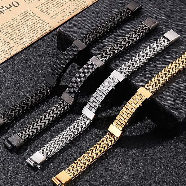 link, chain 316l stainless steel men's bracelets 2021 man bracelet arrival handles with magnet clasp on hand jewelry accessories, Black
link, chain 316l stainless steel men's bracelets 2021 man bracelet arrival handles with magnet clasp on hand jewelry accessories, Black