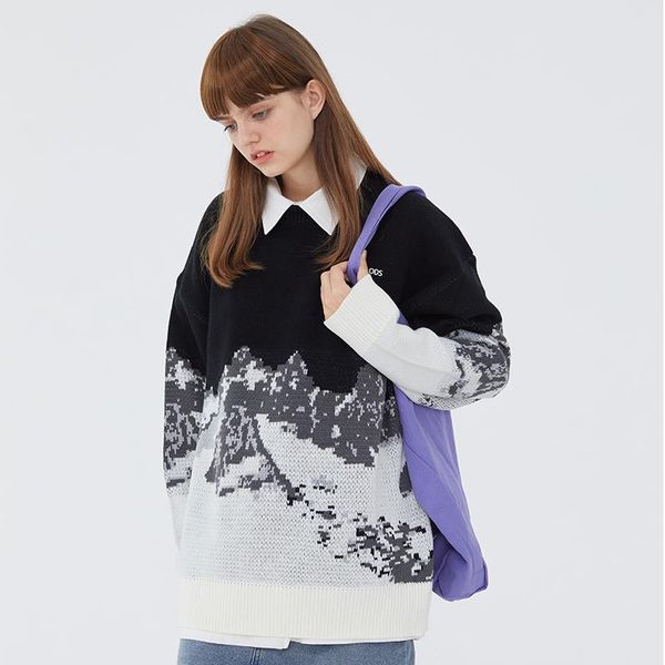 women's sweaters woman snow mountain oversize women man pullover 2021 autumn winter warm korean casual jumper thicken sweater, White;black
women's sweaters woman snow mountain oversize women man pullover 2021 autumn winter warm korean casual jumper thicken sweater, White;black