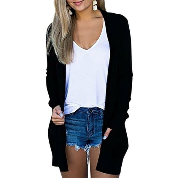 women solid cardigans long sleeve loose mid length knittwear casual sweater cardigan female thin knitted coat cardigan women's 210826, Tan;black
women solid cardigans long sleeve loose mid length knittwear casual sweater cardigan female thin knitted coat cardigan women's 210826, Tan;black