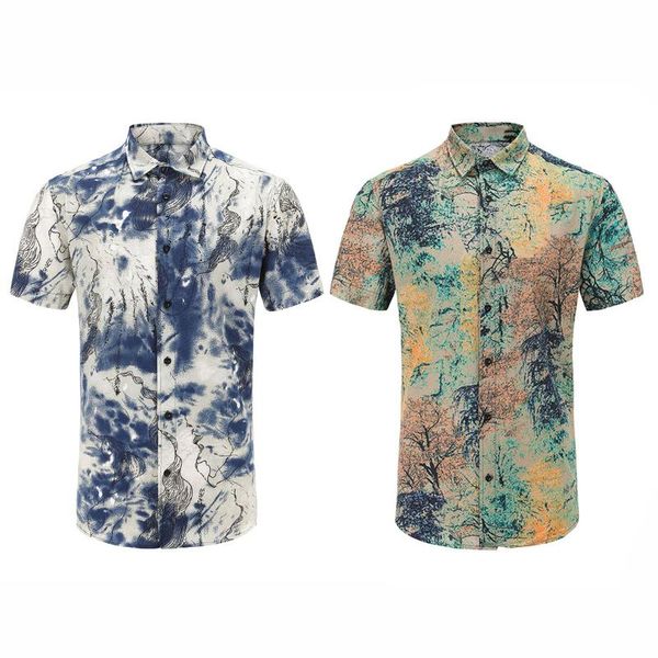 men's casual shirts cotton blouses landscape printed tee designer clothes men clothing leisure vacation summer cardigan breathable, White;black
men's casual shirts cotton blouses landscape printed tee designer clothes men clothing leisure vacation summer cardigan breathable, White;black