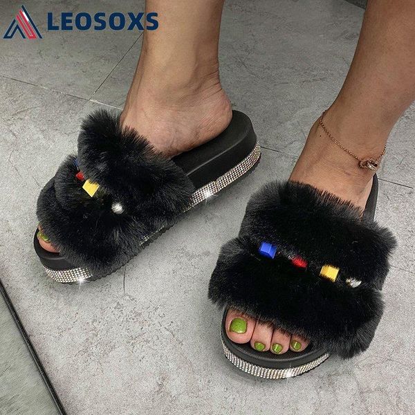 fashion multi colour 36-45 slippers women furrs ladies fluffy home thickened sole female beach sandals s27, Black
fashion multi colour 36-45 slippers women furrs ladies fluffy home thickened sole female beach sandals s27, Black
