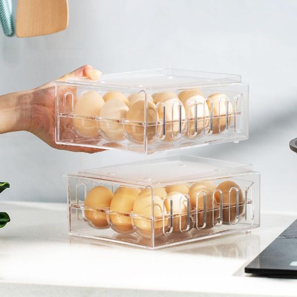 storage bottles & jars household drawer type egg box refrigerator plastic transparent thickened double layer grid breathable tray
storage bottles & jars household drawer type egg box refrigerator plastic transparent thickened double layer grid breathable tray