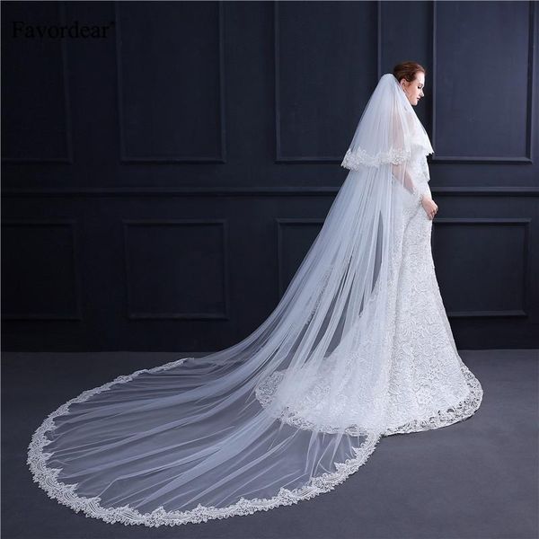 bridal veils favordear two-layer 3m lace edge ivory/white long train veil velo de novia cathedral soft tull wedding with comb, Black
bridal veils favordear two-layer 3m lace edge ivory/white long train veil velo de novia cathedral soft tull wedding with comb, Black