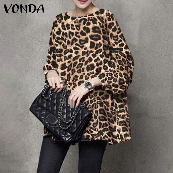 women's blouses & shirts vonda 2021 women casual o neck blouse vintage leopard printed pleated baggy bohemian blusas femininas streetw, White
women's blouses & shirts vonda 2021 women casual o neck blouse vintage leopard printed pleated baggy bohemian blusas femininas streetw, White