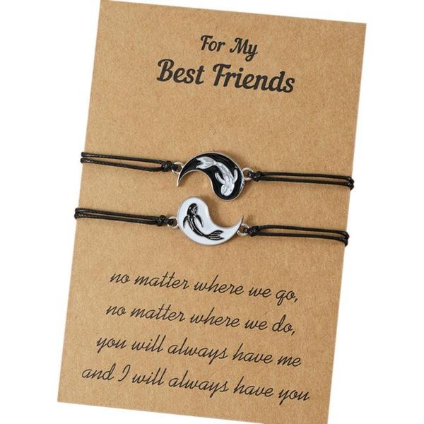 link, chain 2pcs matching yin and yang adjustable rope bracelets for friends boyfriends girlfriends valentine's day gifts, Black
link, chain 2pcs matching yin and yang adjustable rope bracelets for friends boyfriends girlfriends valentine's day gifts, Black