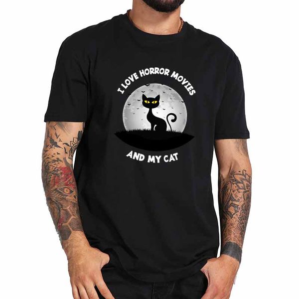 ccccsporti love horror movies and my cat christmas t shirt pure cotton soft breathable tee, Black;yellow
ccccsporti love horror movies and my cat christmas t shirt pure cotton soft breathable tee, Black;yellow