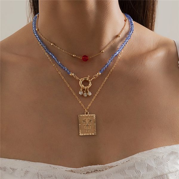 square brand butterfly pendant necklaces hollow imitation crystal clavicle beaded chain european women multi layer dress sweater necklace go, Silver
square brand butterfly pendant necklaces hollow imitation crystal clavicle beaded chain european women multi layer dress sweater necklace go, Silver