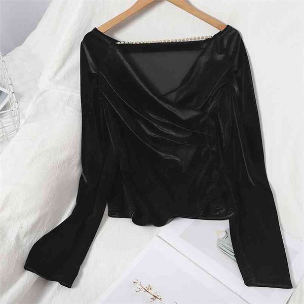 slim clavicle blouse long-sleeved autumn soft comfortable shine fabric v-neck velvet women blusa female gx1176 210506, White
slim clavicle blouse long-sleeved autumn soft comfortable shine fabric v-neck velvet women blusa female gx1176 210506, White