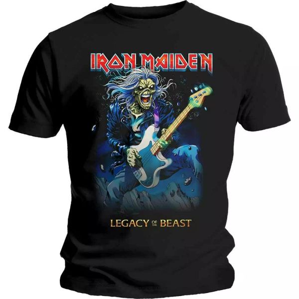 official iron maiden t shirt legacy beast eddie on bass classic rock metal band, White;black
official iron maiden t shirt legacy beast eddie on bass classic rock metal band, White;black