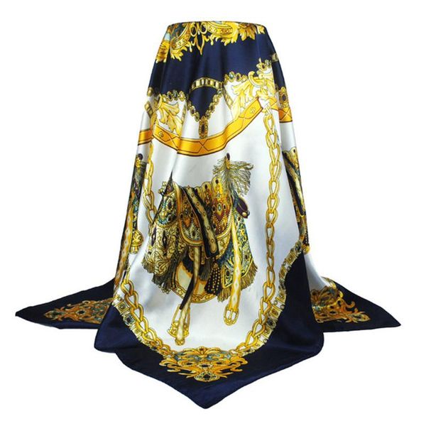 scarves 2021 vintage floral print square silk scarf luxury brnad women carriage chain shawl poncho foulard femme big blue 90*90cm, Blue;gray
scarves 2021 vintage floral print square silk scarf luxury brnad women carriage chain shawl poncho foulard femme big blue 90*90cm, Blue;gray