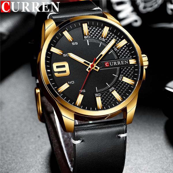 wristwatches curren sport classic men watch gold military male clock genuine leather quartz man wristwatch gift 8371, Slivery;brown
wristwatches curren sport classic men watch gold military male clock genuine leather quartz man wristwatch gift 8371, Slivery;brown
