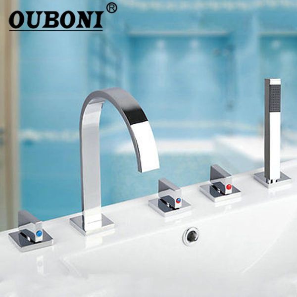 arrival 3 handles taps bath tub 5pcs chrome faucet basin sink mixer with sprayer bathroom set shower sets 
arrival 3 handles taps bath tub 5pcs chrome faucet basin sink mixer with sprayer bathroom set shower sets