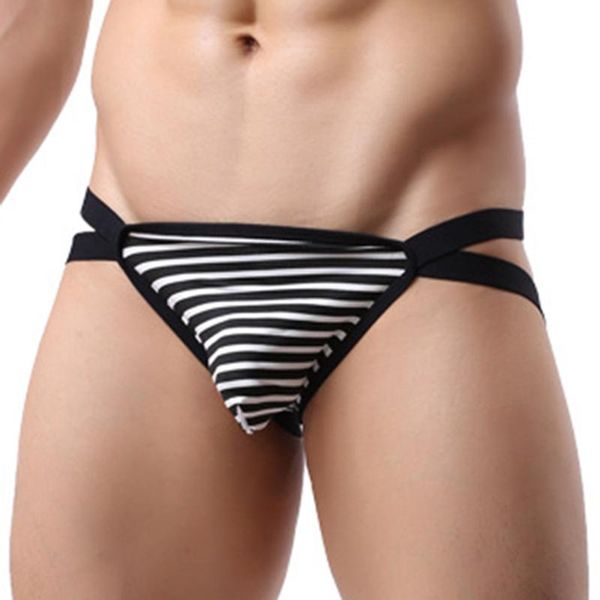men underwear double thong and comfortable u convex low waist men's underpants, Black;white
men underwear double thong and comfortable u convex low waist men's underpants, Black;white
