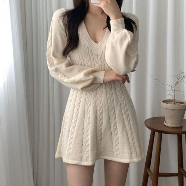 casual dresses alien kitty slim-fit knitted sweater mini dress close waist lantern sleeve v-neck 2021 ol prom femme autumn party elegant, Black;gray
casual dresses alien kitty slim-fit knitted sweater mini dress close waist lantern sleeve v-neck 2021 ol prom femme autumn party elegant, Black;gray