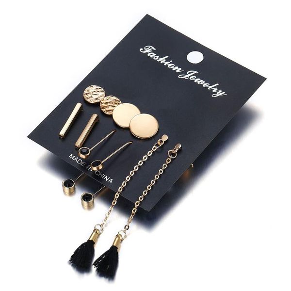6pairs/set gold circle stick long chain bohemian tassel earrings set for women ladies ol black drop earring fashion jewelry dangle & chandel, Silver
6pairs/set gold circle stick long chain bohemian tassel earrings set for women ladies ol black drop earring fashion jewelry dangle & chandel, Silver