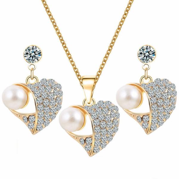 earrings & necklace design heart women jewelry set flower gold-color austrian crystal sets valentine's day gifts, Silver
earrings & necklace design heart women jewelry set flower gold-color austrian crystal sets valentine's day gifts, Silver