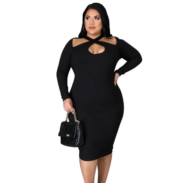 plus size dresses cross halter hollow out knee dress women mini skirt autumn curved clothing nightclub outfit holiday wear 4xl 5xl, Black
plus size dresses cross halter hollow out knee dress women mini skirt autumn curved clothing nightclub outfit holiday wear 4xl 5xl, Black