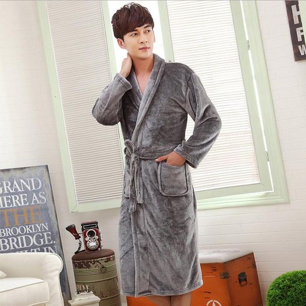 men's sleepwear genuine solid color men robe full sleeve shawl collar nightwear flannel microfiber sleep lounge robes, Black;brown
men's sleepwear genuine solid color men robe full sleeve shawl collar nightwear flannel microfiber sleep lounge robes, Black;brown