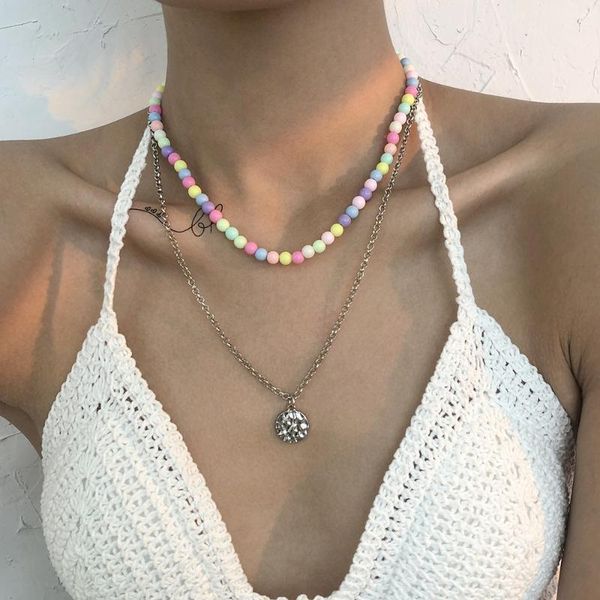 pendant necklaces uneven surface necklace for women colorful beads beaded layered 2021 fashion jewelry silver color
pendant necklaces uneven surface necklace for women colorful beads beaded layered 2021 fashion jewelry silver color