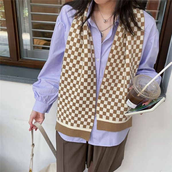 scarves 2021 autumn winter japanese color contrast retro plaid women's scarf coffee thickened warm short knitted couple shawl, Blue;gray
scarves 2021 autumn winter japanese color contrast retro plaid women's scarf coffee thickened warm short knitted couple shawl, Blue;gray