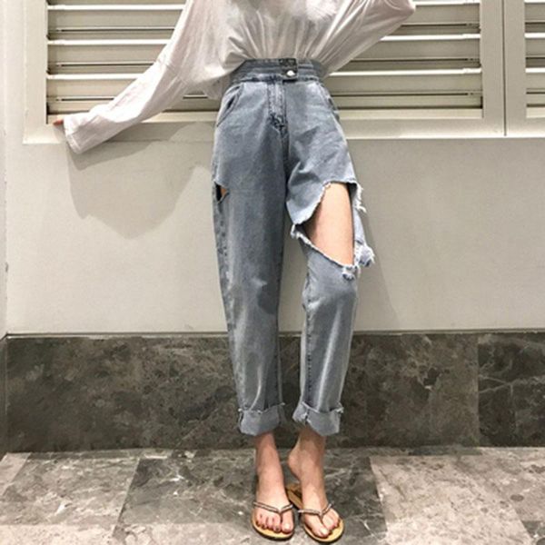 women's jeans vintage plus size 5xl summer womens denm pants loose slim wide leg harem high waist hole ladies trousers woman a314, Blue
women's jeans vintage plus size 5xl summer womens denm pants loose slim wide leg harem high waist hole ladies trousers woman a314, Blue