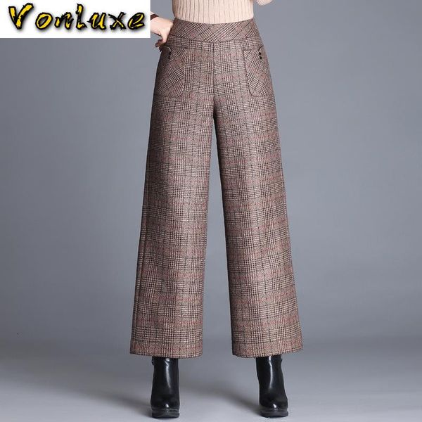 women's pants & capris high waist wool vintage plaid wide leg women 2021 autumn winter warm formal office ladies work straight trousers, Black;white
women's pants & capris high waist wool vintage plaid wide leg women 2021 autumn winter warm formal office ladies work straight trousers, Black;white