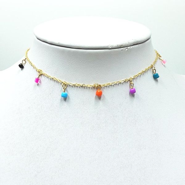 Fashion Colorful Bead Tassel Choker Necklace For Women Bohemian Gold Color Chain Statement Necklaces Unique Jewelry 2021 Chokers, Golden;silver
Fashion Colorful Bead Tassel Choker Necklace For Women Bohemian Gold Color Chain Statement Necklaces Unique Jewelry 2021 Chokers, Golden;silver