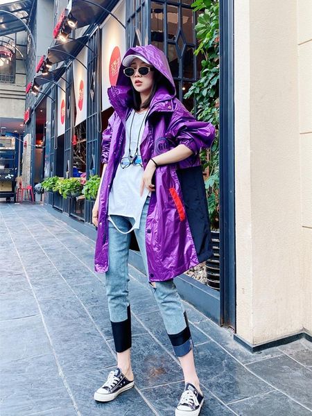 women's trench coats spring autumn coat women patchwork hooded trenchcoat letter print streetwear overcoats oversized loose long ladies, Tan;black
women's trench coats spring autumn coat women patchwork hooded trenchcoat letter print streetwear overcoats oversized loose long ladies, Tan;black