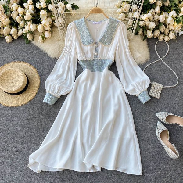dresses elegant pearls beading midi women peter pan collar long sleeve jacquard patchwork party summer vestidos, Black;gray
dresses elegant pearls beading midi women peter pan collar long sleeve jacquard patchwork party summer vestidos, Black;gray