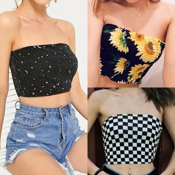 floral elastic tube womens camis bra blouse off shoulder strapless crop shirt, White
floral elastic tube womens camis bra blouse off shoulder strapless crop shirt, White