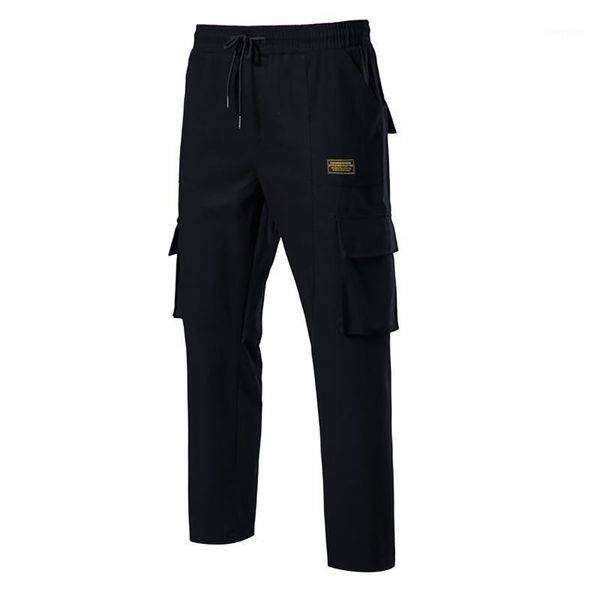 men's pants fashion solid color drawstring pocket straight leg overalls cargo trousers males loose sweatpants summer 2021, Black
men's pants fashion solid color drawstring pocket straight leg overalls cargo trousers males loose sweatpants summer 2021, Black