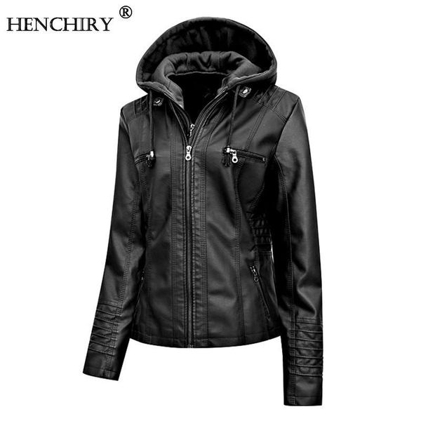 women's leather & faux henchiry 2021 europe fashion fast delivery jacket zipper moto style autumn and winter street lapels pu coat, Black
women's leather & faux henchiry 2021 europe fashion fast delivery jacket zipper moto style autumn and winter street lapels pu coat, Black
