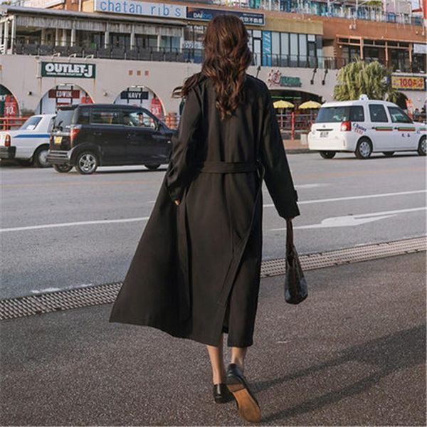 women's trench coats 2021 spring autumn long women korean loose ladies casual sleeve windbreaker coat b512, Tan;black
women's trench coats 2021 spring autumn long women korean loose ladies casual sleeve windbreaker coat b512, Tan;black