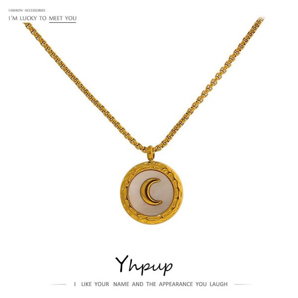 pendant necklaces yhpup exquisite moon natural shell collar necklace women stainless steel metal gold color chain collane donna statement, Silver
pendant necklaces yhpup exquisite moon natural shell collar necklace women stainless steel metal gold color chain collane donna statement, Silver