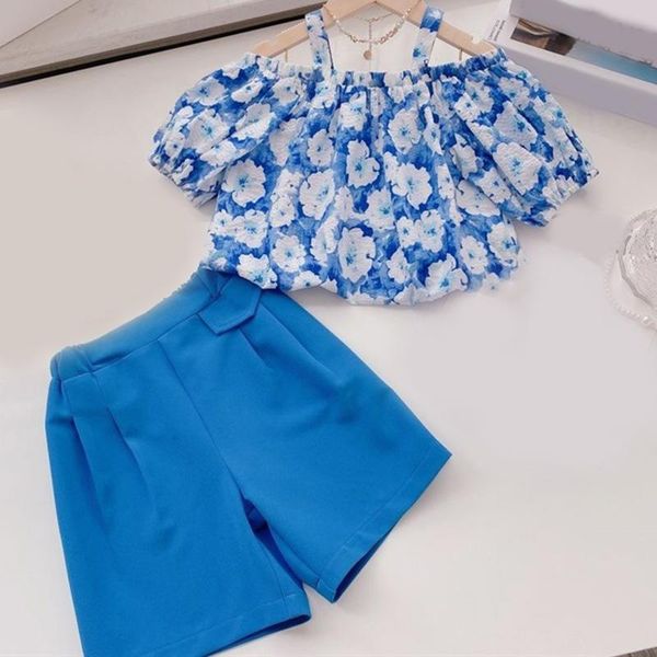 clothing sets summer children clothes set 2021 fashion blue floral sling + solid color shorts 2-piece of girls, White
clothing sets summer children clothes set 2021 fashion blue floral sling + solid color shorts 2-piece of girls, White