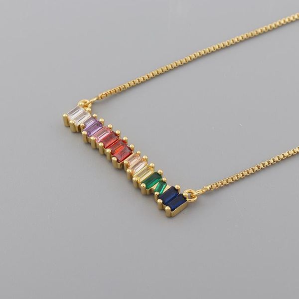 chokers chic dazzling rainbow cz bar geometric pendant gold color chain shiny simple women colorful fashion choker female gifts, Golden;silver
chokers chic dazzling rainbow cz bar geometric pendant gold color chain shiny simple women colorful fashion choker female gifts, Golden;silver