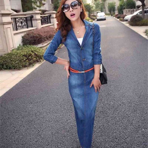 summer autumn long dress button down denim for women sundress casual sleeve jeans overalls cotton 210603, Black;gray
summer autumn long dress button down denim for women sundress casual sleeve jeans overalls cotton 210603, Black;gray