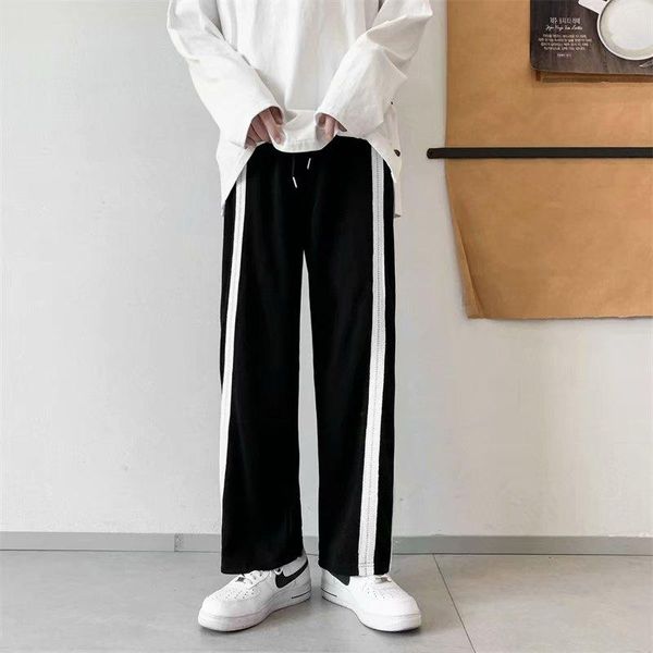 men's pants korean version of cotton loose-fitting sports striped side casual trousers, Black
men's pants korean version of cotton loose-fitting sports striped side casual trousers, Black