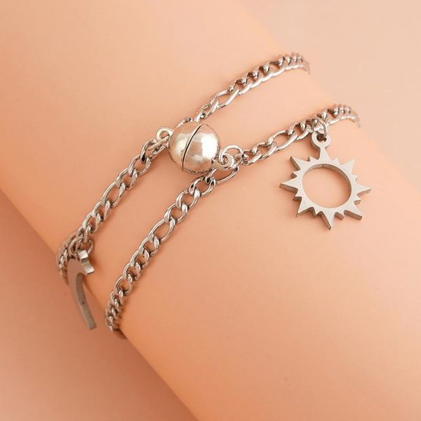 link, chain valentine's day matching bracelets moon star ball magnetic knitted bracelet sets couple relationship evidence of love milac, Black
link, chain valentine's day matching bracelets moon star ball magnetic knitted bracelet sets couple relationship evidence of love milac, Black