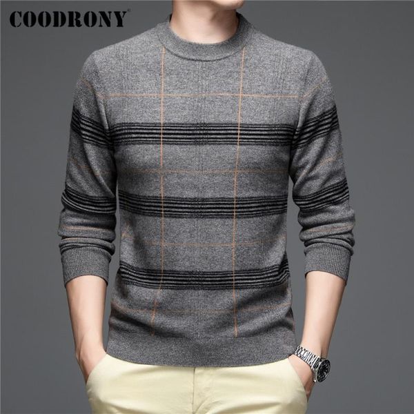 men's sweaters coodrony brand winter thick warm knitwear sweater 100% pure merino wool pullover men fashion striped clothing c3, White;black
men's sweaters coodrony brand winter thick warm knitwear sweater 100% pure merino wool pullover men fashion striped clothing c3, White;black