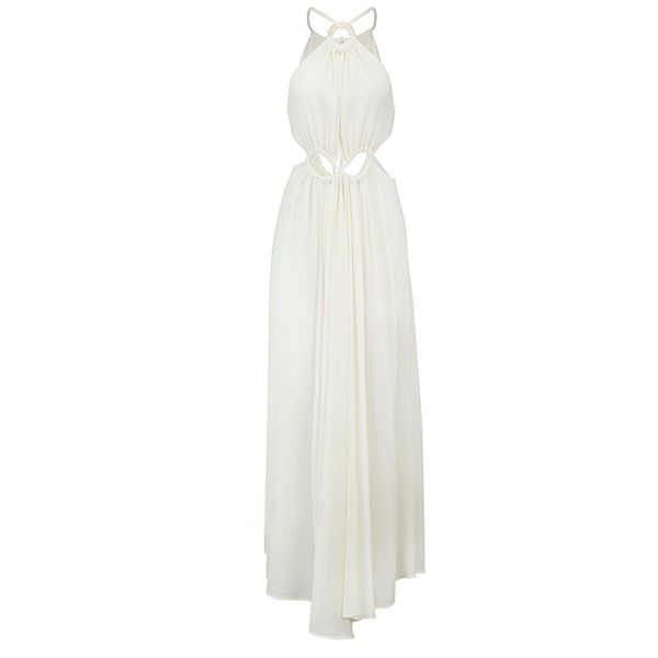 white halter maxi dress women female maldives / bali vocation beach holiday hollow out lace-up bow summer d1369 210514, Black;gray
white halter maxi dress women female maldives / bali vocation beach holiday hollow out lace-up bow summer d1369 210514, Black;gray