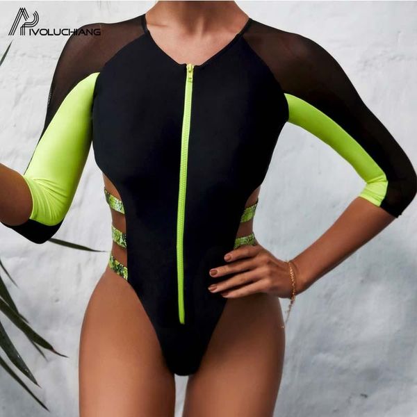 one-piece suits long sleeves with zipper one-piece, hollow out hight waist swimwear, mesh patchwork and see through bather pad beachwear
one-piece suits long sleeves with zipper one-piece, hollow out hight waist swimwear, mesh patchwork and see through bather pad beachwear