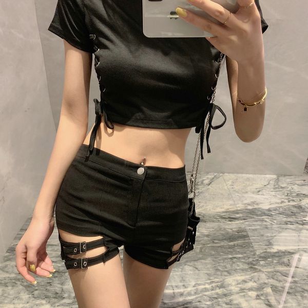dress lady hollow out bandage punk rock high waist worn-out hole black summer women shorts, White
dress lady hollow out bandage punk rock high waist worn-out hole black summer women shorts, White