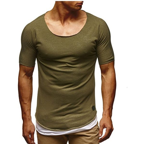 men's t-shirts summer stretch slim fit fake two piece short sleeve o-neck solid fitness tshirt men muscle bodybuilding tees 8, White;black
men's t-shirts summer stretch slim fit fake two piece short sleeve o-neck solid fitness tshirt men muscle bodybuilding tees 8, White;black