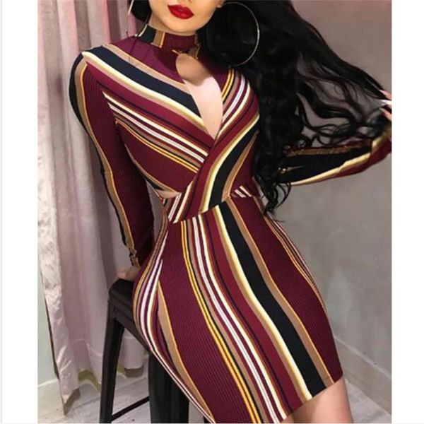 vintage stripe mini dress women bodycon deep-v long sleeve evening party casual dresses, Black;gray
vintage stripe mini dress women bodycon deep-v long sleeve evening party casual dresses, Black;gray