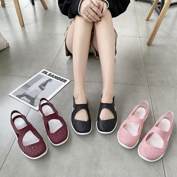 sandals 2021 women's shoes casual baotou hollow flat bottom breathable solid open toe round head comfortable summer, Black
sandals 2021 women's shoes casual baotou hollow flat bottom breathable solid open toe round head comfortable summer, Black