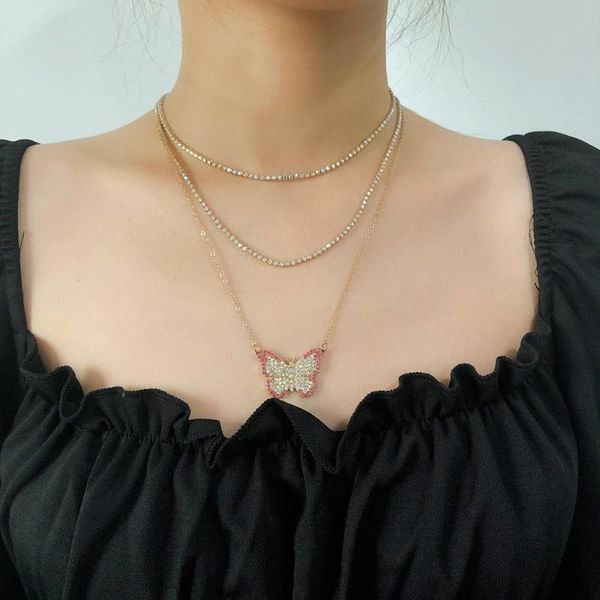 women's multi-layer punk style fashion luxury shiny rhinestone cute butterfly pendant crystal necklace girl party jewelry necklaces, Silver
women's multi-layer punk style fashion luxury shiny rhinestone cute butterfly pendant crystal necklace girl party jewelry necklaces, Silver