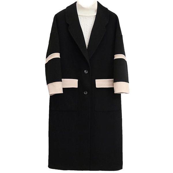 women's wool & blends autumnwinter fashion women coat loose imitate cashmere outerwear padded jacket female turn-down collar ladies thi, Black
women's wool & blends autumnwinter fashion women coat loose imitate cashmere outerwear padded jacket female turn-down collar ladies thi, Black