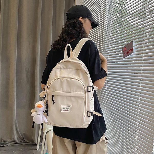 college backpack women cute preppy style for teenage girls school bags solid shoulder bag doll pendant bagpack travel
college backpack women cute preppy style for teenage girls school bags solid shoulder bag doll pendant bagpack travel
